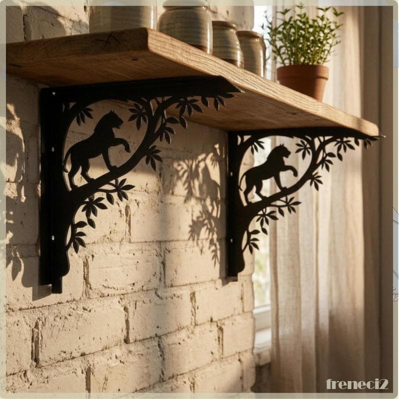 [Freneci2] Suporte De Ferro Preto Para Exterior Parede Prateleira Triangular Estilo Industrial Decorativo Prateleiras De
