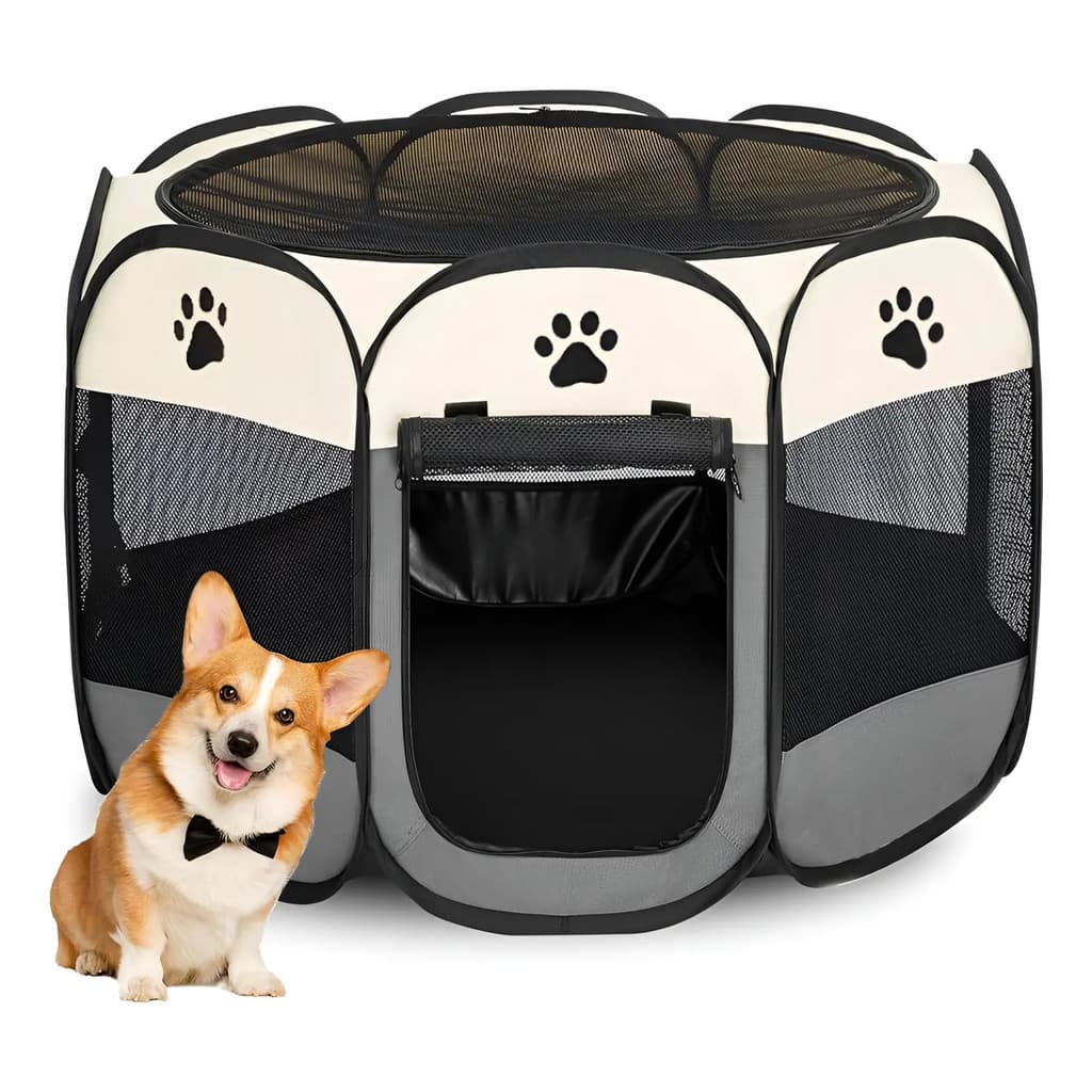 Cercado Pet médio Casinha Dobrável Cachorros Pets Gato Compacto Portátil