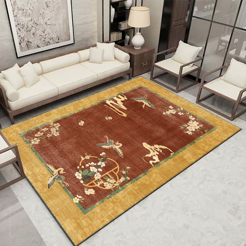 Tapete sala de estar novo estilo chinês estilo chinês luz Medieval luxo mesa de centro sofá tapete antiderrapante quarto