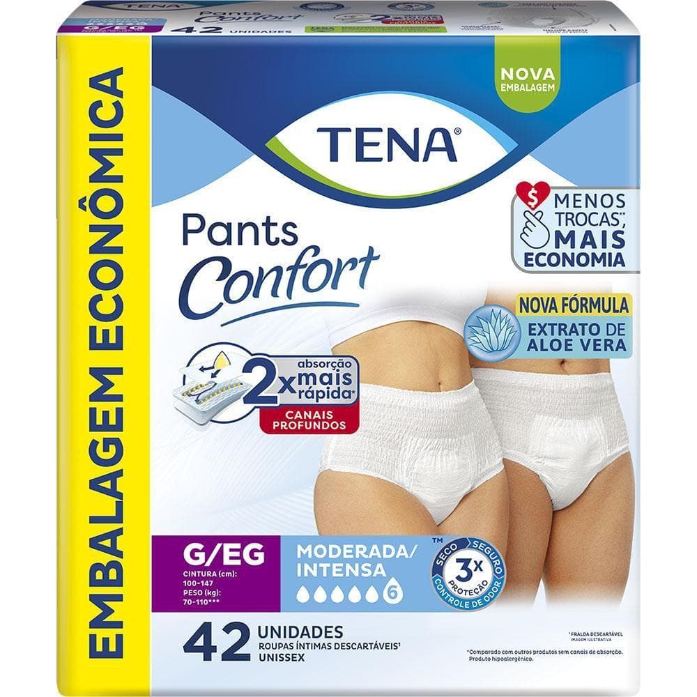 Roupa Íntima Descartável Tena Pants Confort G/EG 42 Unidades