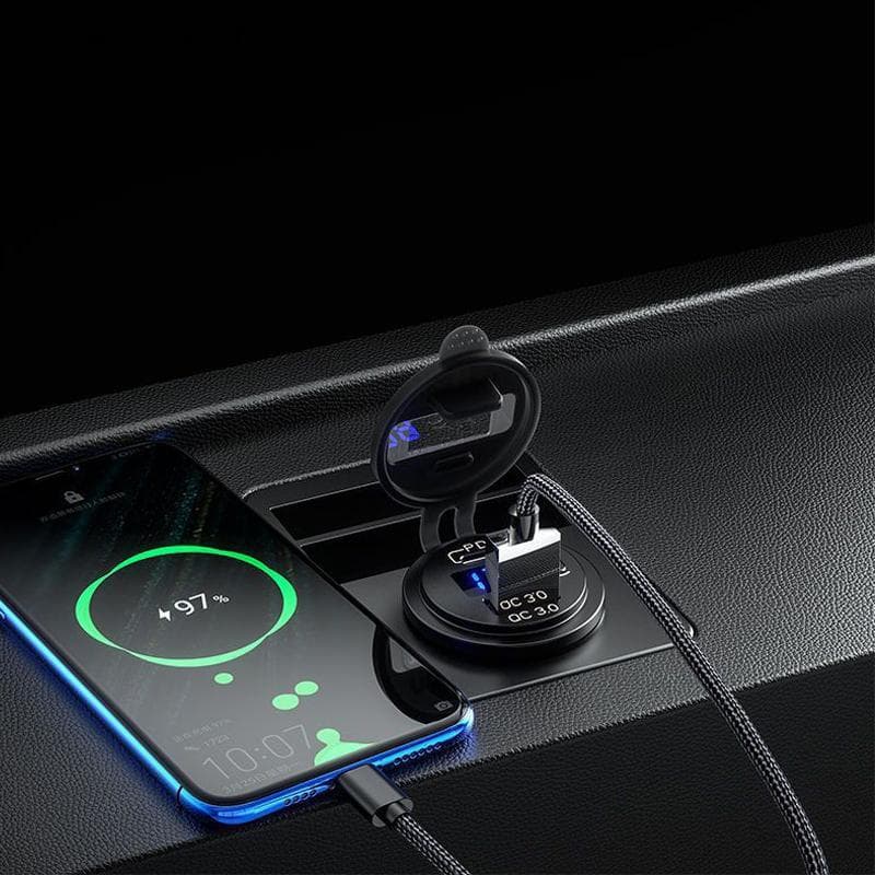 FCBR Carregador USB Soet 12-24V À Prova Dwaterproof Água Adaptador De Carga Rápida Carro Universal Carregamento Rápido E