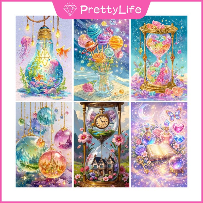 PL Garrafa De Poção Mágica Fantasia 5D DIY Pintura De Diamante/A Óleo Digital Ponto Cruz De Cristal Redondo Completo Mos