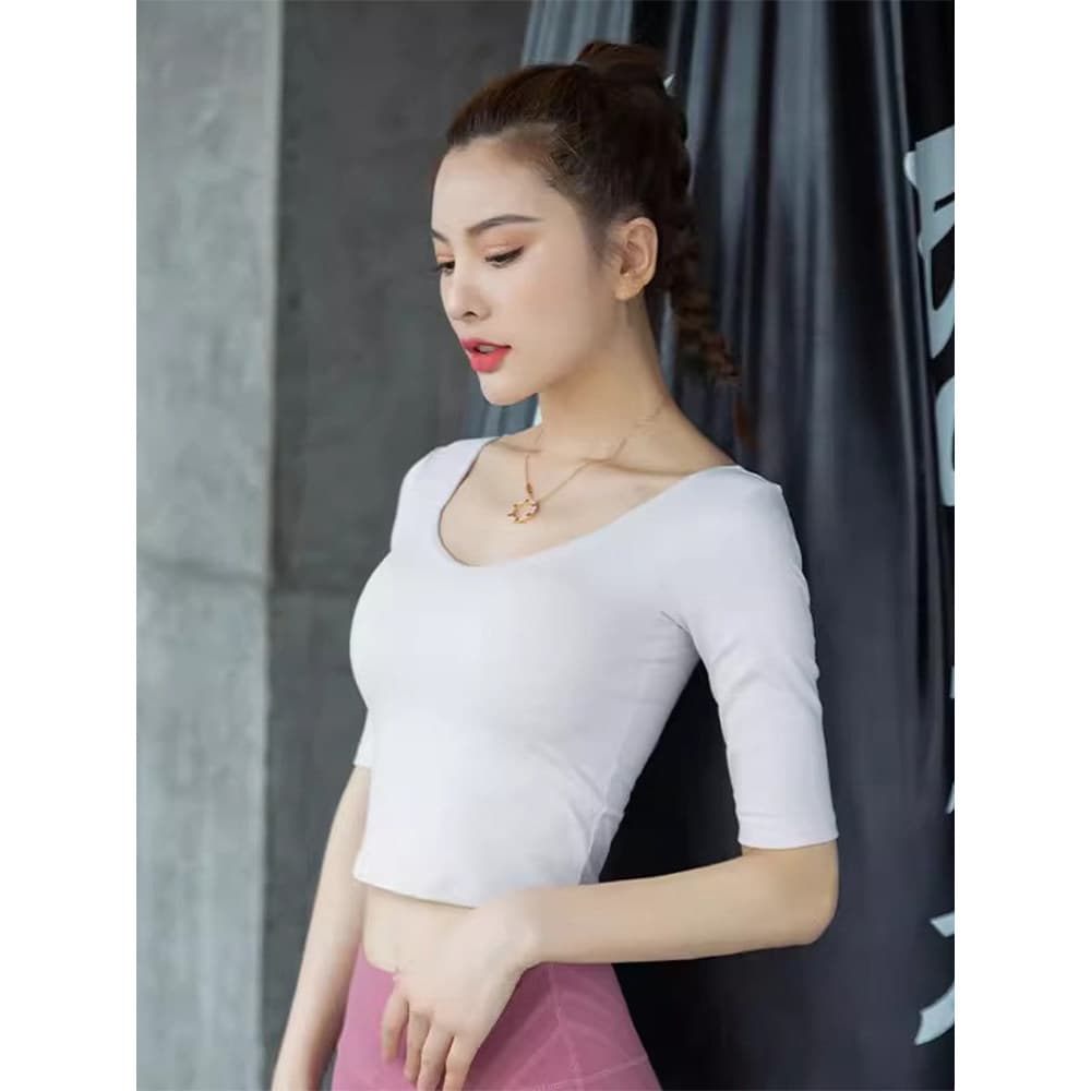 Roupas de yoga à prova de choque moldar yoga topo feminino verão novo estilo Pilates treinamento roupas de Fitness curto