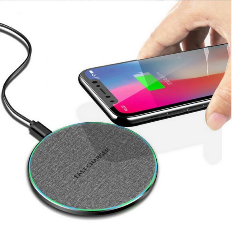 Carregador sem fio rápido para celular 30W Carregador sem fio ultrafino de liga de alumínio redondo de 15 W