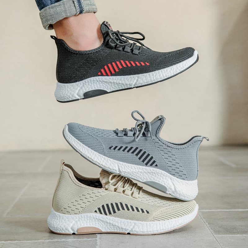 Homens sapatos esportivos casuais tênis respirável voando malha tênis de corrida confortáveis sapatos masculinos