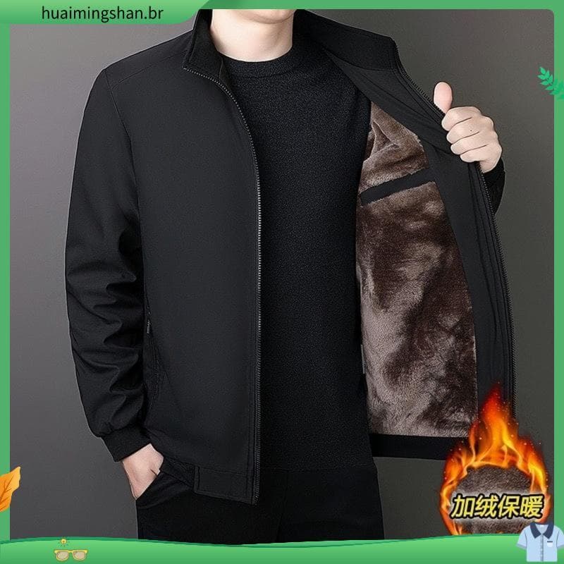 Jaqueta masculina de meia-idade, jaqueta de inverno Casual masculina, jaqueta acolchoada de algodão de inverno, lapela, 