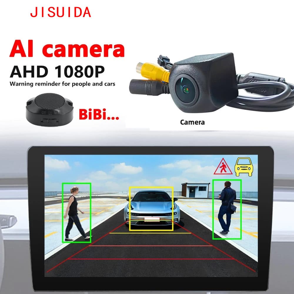 AI 180 Ângulo De Visão 4K AHD 1080P Câmera Traseira Do Carro Com Sensor De Estacionamento De Radar