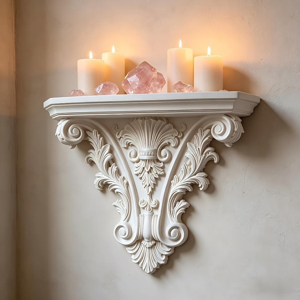 Prateleira Flutuante TEVO , Prateleiras Montadas Na Parede Com Escultura Exclusiva , Suporte De Exibição De Plantas Deco