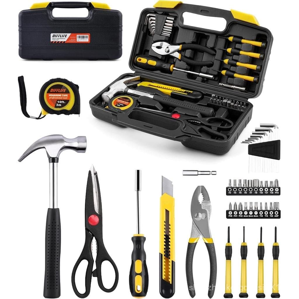 Conjunto de Ferramentas de 40 Peças - Kit de Ferramentas Manuais para Uso Doméstico com Caixa de Armazenamento de Plásti