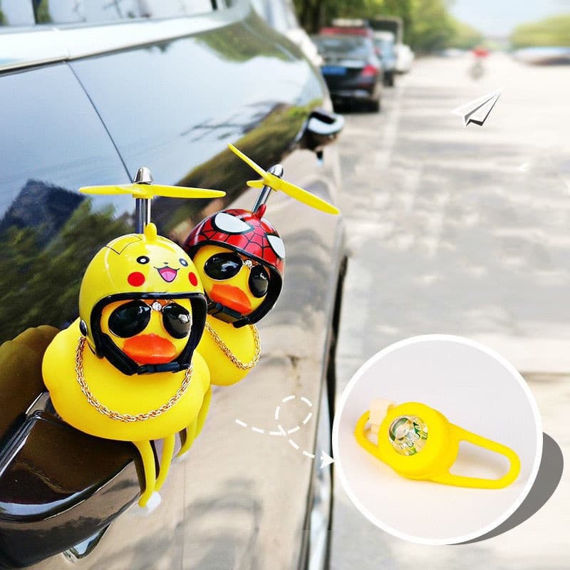 leve+patinho com flash luz capacete decorativo pato moto bicicleta acessórios capacete