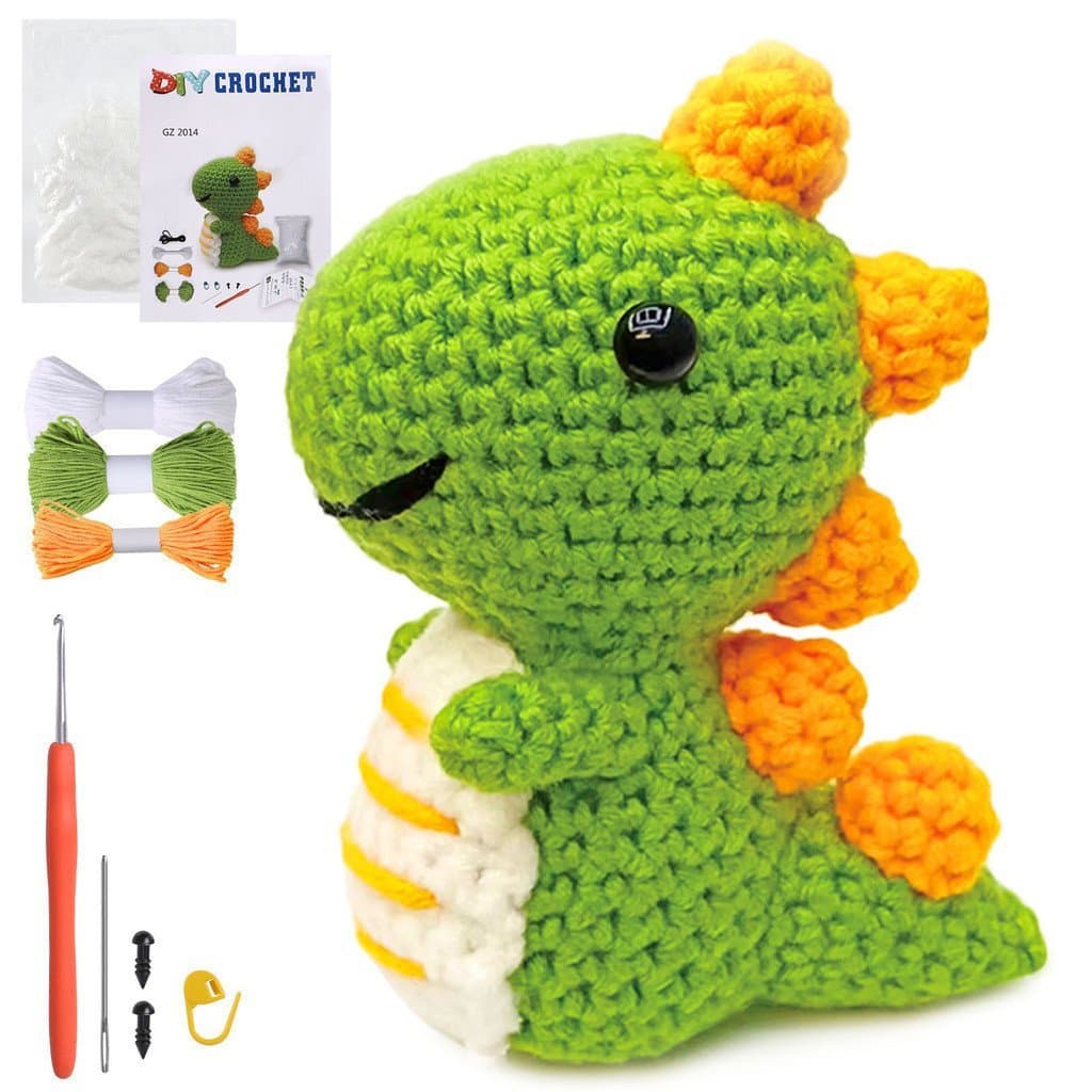 Kit de Crochê para Iniciantes com Fio Simples, Tutorial em Vídeo de Tricô DIY Guia Passo a Passo, Boneca Amigurumi Feita