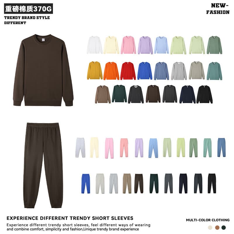 Moletom de marca da moda, solto, de 370g, para homens e mulheres, para outono e inverno, conjunto de moletom e calça com