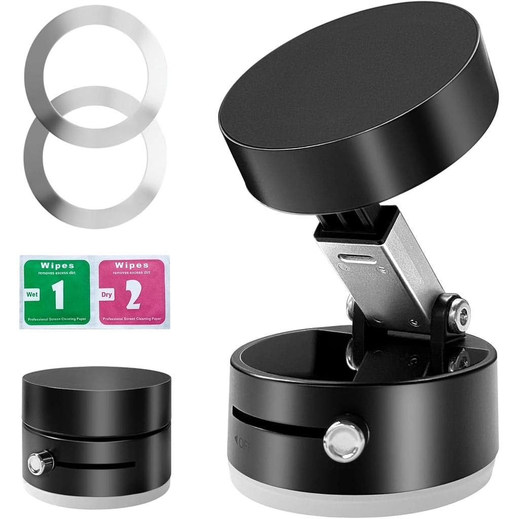 Suporte Magnético Dobrável para Telefone com Ventosa, 180 °   Suporte Ajustável para Carro com Sucção Elétrica, Suporte 