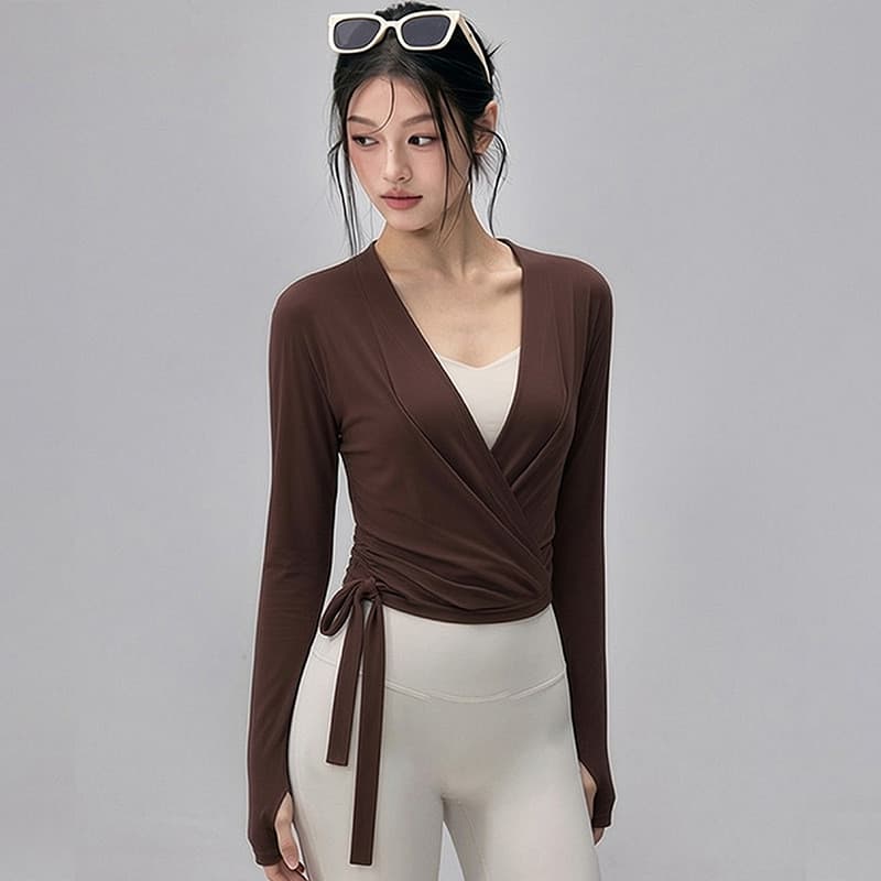Roupas de Fitness femininas magro-ajuste mais magro olhar rendas blusa de Yoga esportes topo Pilates roupas de treinamen
