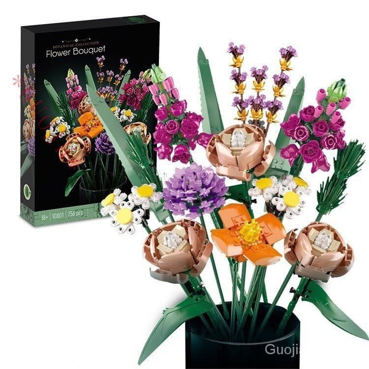 4T9D GUOJH Compatível com Lego Buquê de Flores 10801, Bloco de Montar, Decoração para Presente de Dia dos Namorados