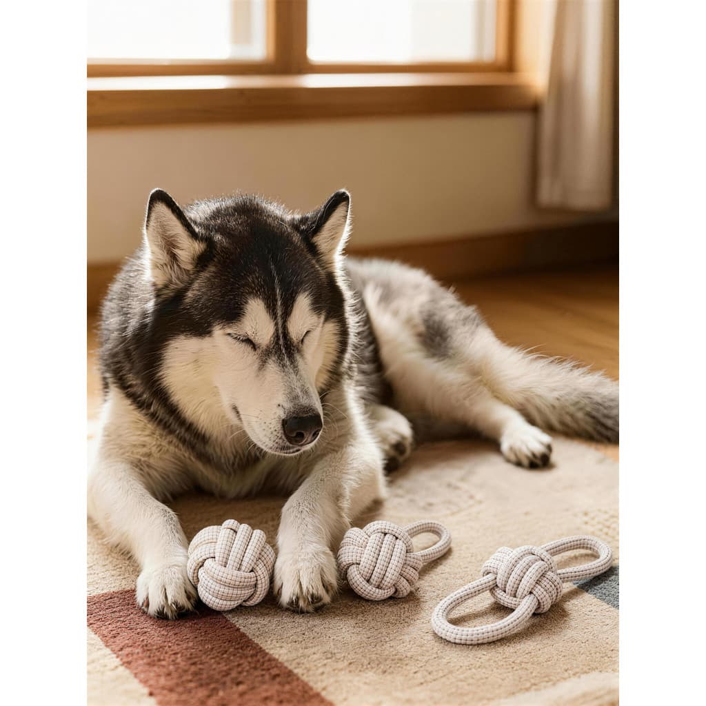 Corda de cânhamo de algodão para cachorro, brinquedo para cachorro, resistente à mordida, bola Molar, auto-feliz, alívio