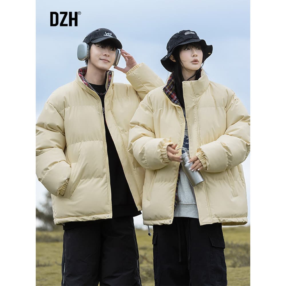 Jaqueta acolchoada masculina estilo inverno novo estilo jaqueta acolchoada casal usar inverno wear gola jaqueta masculin