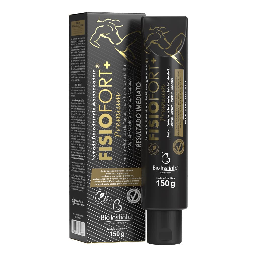 Pomada Massageadora Fisiofort Premium 150g Bio Instinto Dores Musculares Pós-Treino Desodorante Corporal