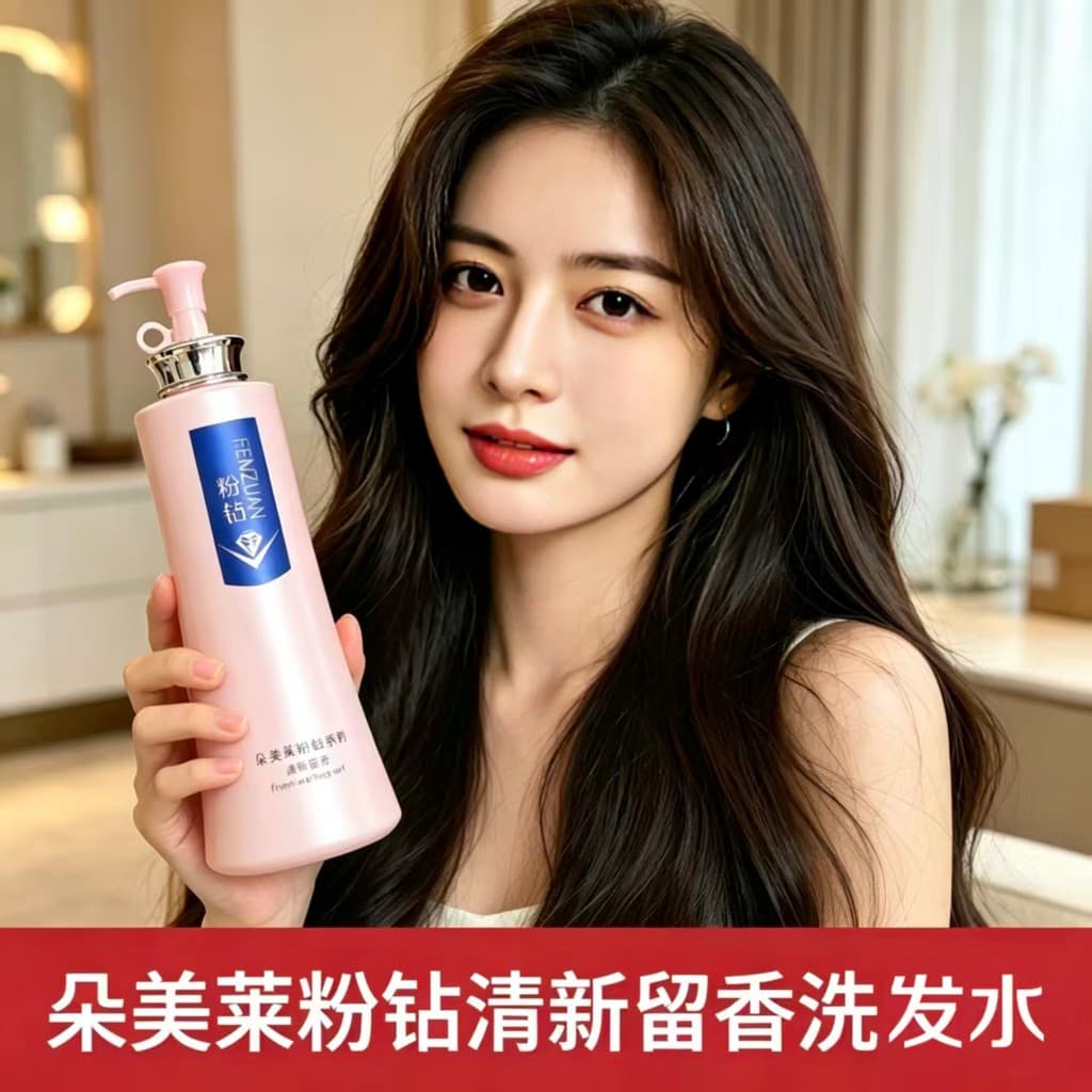 Domelai Pink Diamond Shampoo Hidratante Sedoso Controle de Óleo Shampoo Anticaspa Condicionador de Lavagem Conjunto Mesm