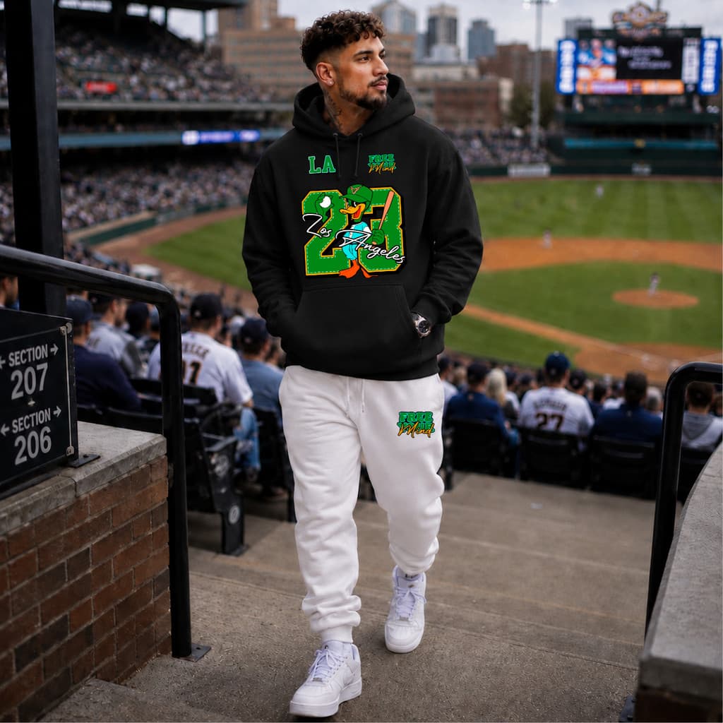 Conjunto Blusa Moletom Canguru Masculino Duck 23 Calça Jogger Estampada Casual Streetwear