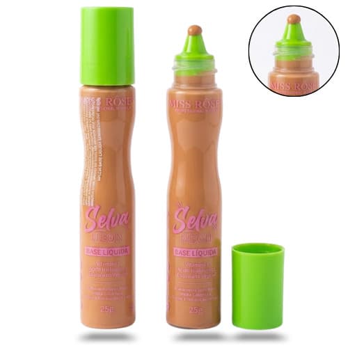 Base Líquida Selva Neon - Com Ácido Hialurônico e Vitamina E- Miss Rôse