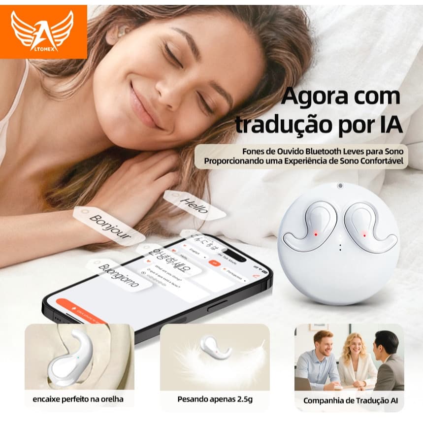 Fone de ouvido para dormir Mini fone de ouvido invisível (fone de ouvido embutido) de Bluetooth invisível pa