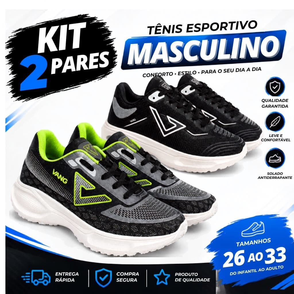 KIT 2 Tênis Infantil Unissex Esportivo Corrida Escola Tenis Premium Confortável  Casual Dia a Dia Promoção!!!!!
