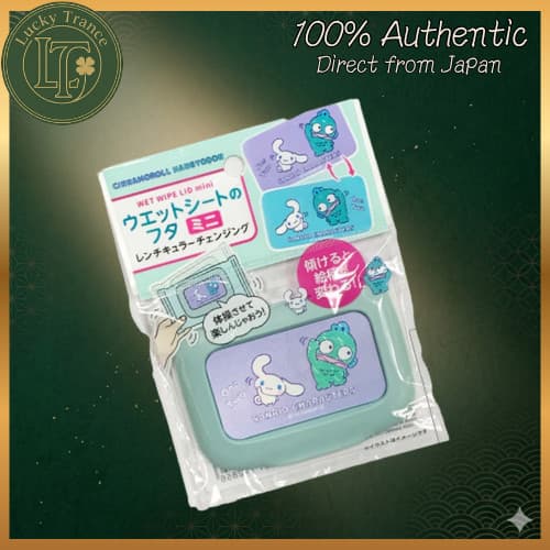 Tampa Lenço Umedecido Sanrio Cinnamoroll Hangyodon Japão Mini Lenticular 1pc Reutilizável Portátil Higiene Bebê Criança