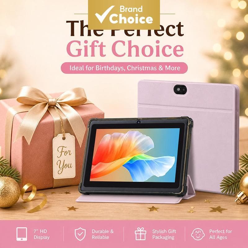 Tablet de 7 polegadas, Android 14, 16 GB de armazenamento, expansível até 256 GB com cartão TF, processador quad-core,