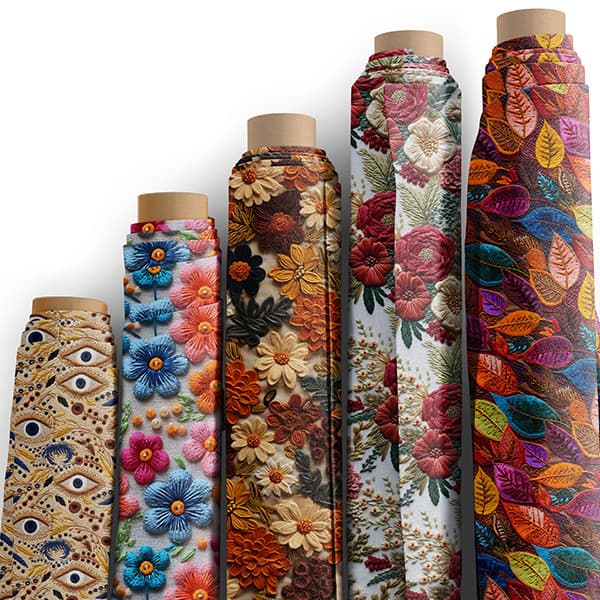 Tecido Sarja Impermeável Estampada Olho Grego Céu Flores Efeito 3D Costura Artesanato Pano Patchwork