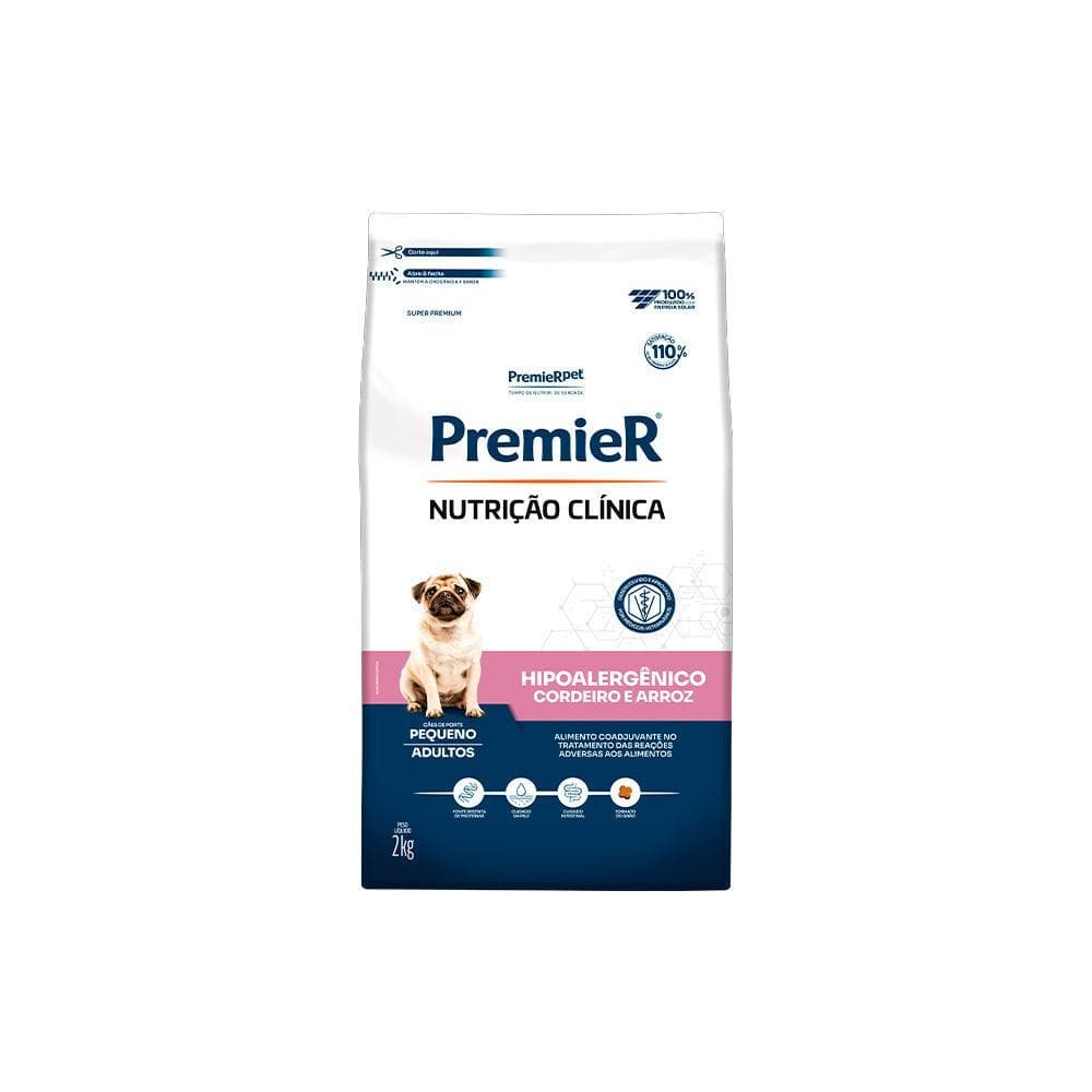 Ração Premier Hipoalergênico Cães pp Cordeiro e Arroz 2kg