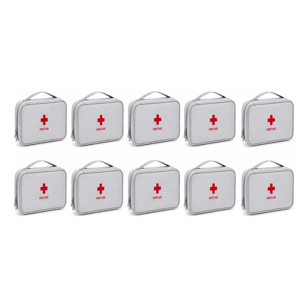 Kit 10 Bolsa Porta Remédios Pequena Primeiros Socorros Cinza
