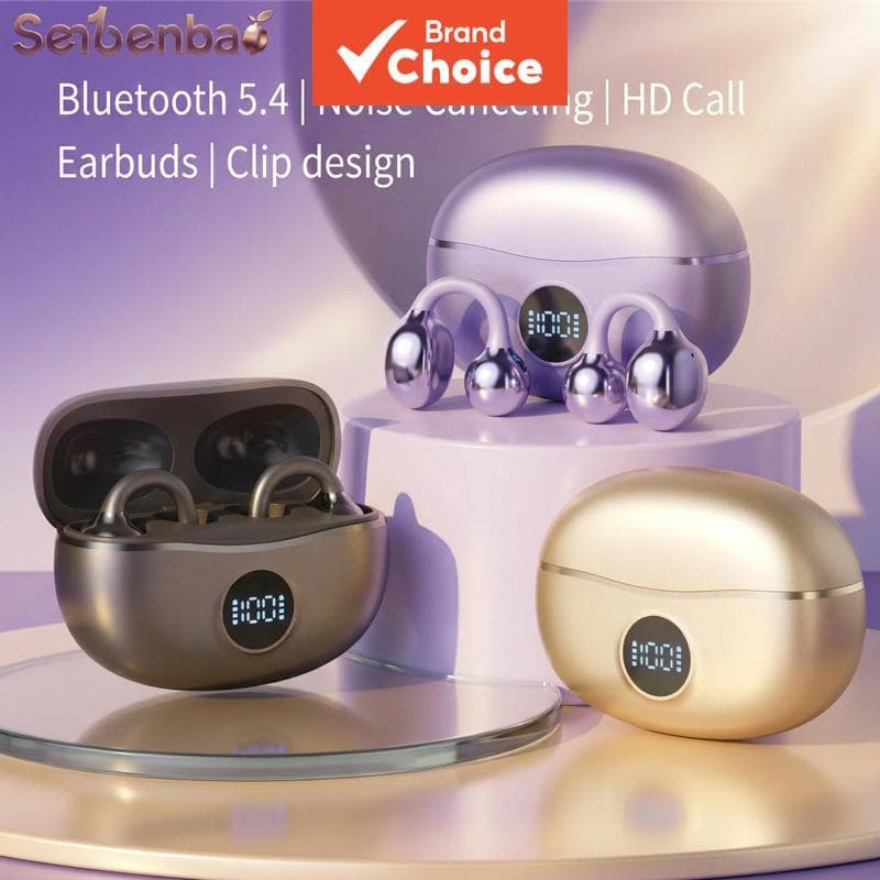 Senbenbao S151 Fones De Ouvido Clipe Sem Fio Esporte Bluetooth 5.4 Earclip PX4 À Prova Dwaterproof Água Com Microfone Te