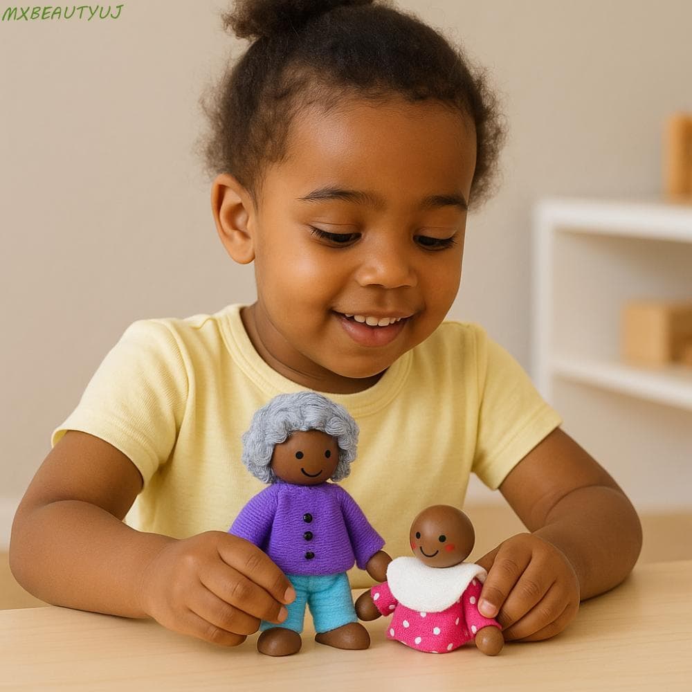 MXBEAUTYUJ 8 Unidades/Conjunto Mini Boneca Família , Figuras Bonecas Articuladas Móveis Brinquedo Em Miniatura