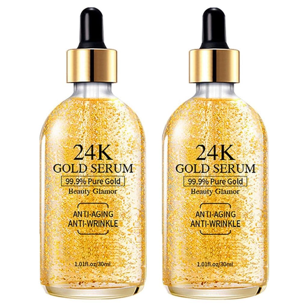 Sérum de Ouro 24K para o Rosto, 2 Unidades, Hidratante Anti-Idade para Uniformizar o Tom da Pele com Vitamina, Sérum Int
