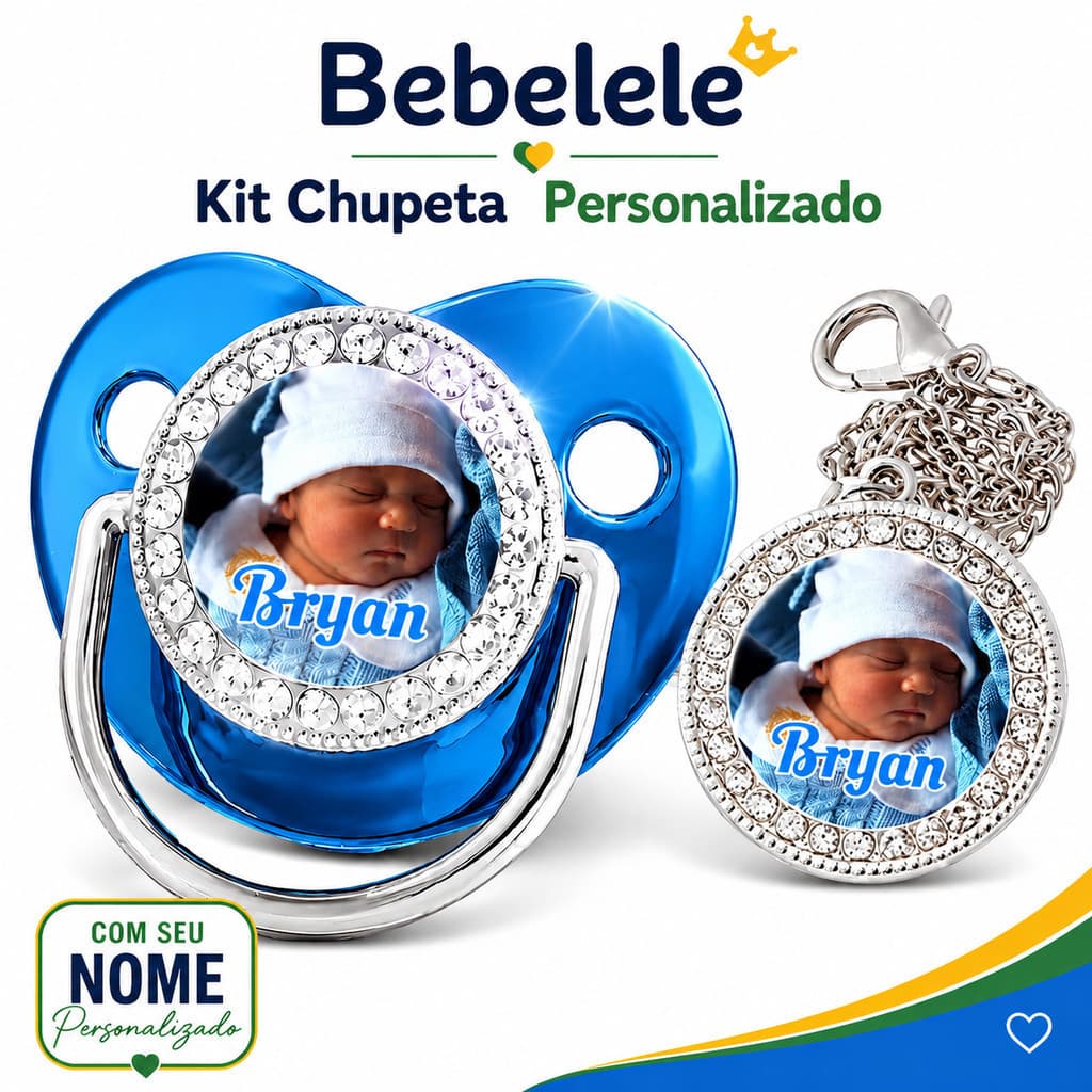 Chupeta para bebês com foto personalizada do bebê, chupeta de silicone sem BPA&1V1 MBJS