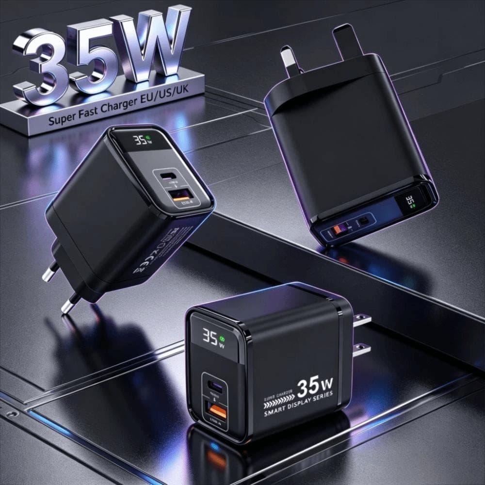 Adaptador De Carregador De Celular ALTOZEN , Rápido De Telefone Com Saída De 35 W Display Digital , Carga Rápida