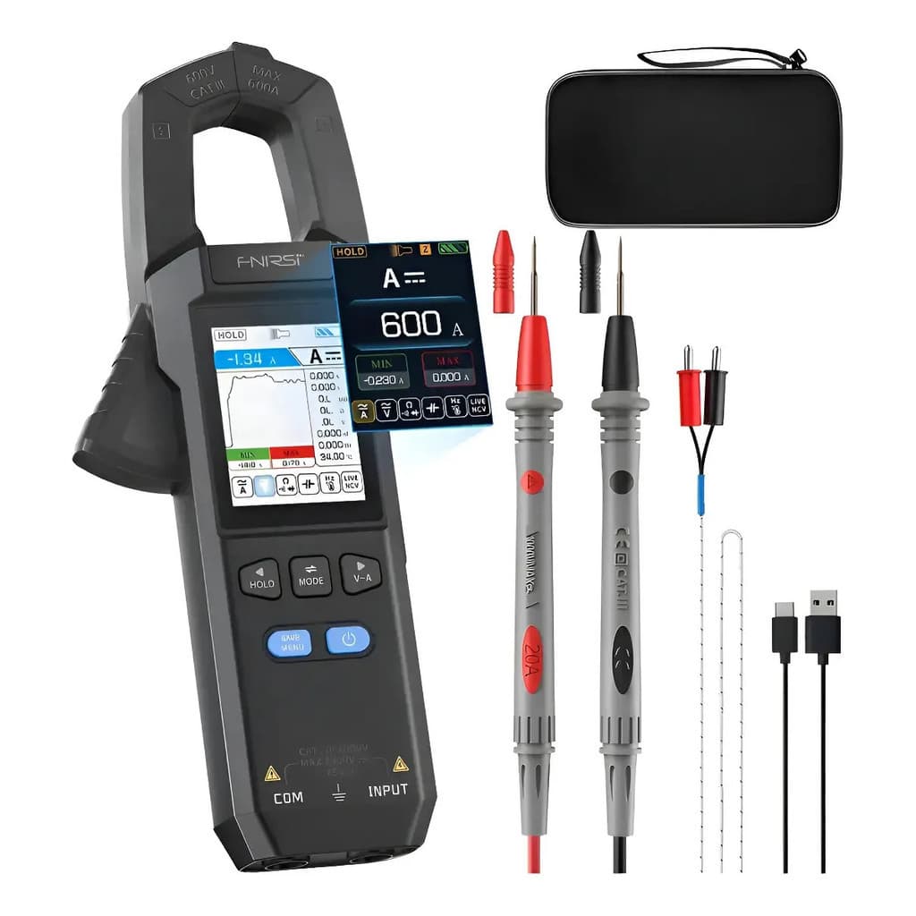 Alicate Amperímetro Digital Multimetro 600a Dc/ac com Baterias