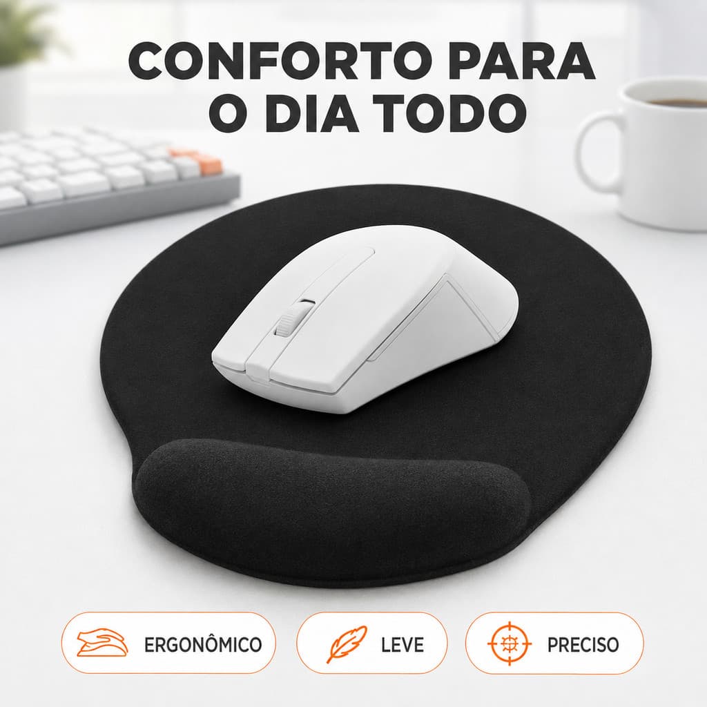 KIT Mouse Com Mousepad Sem Fio KAPBOM  2.4G 1600 DPI KA-612 Ergonômico Escritório Notebook PC KP-602
