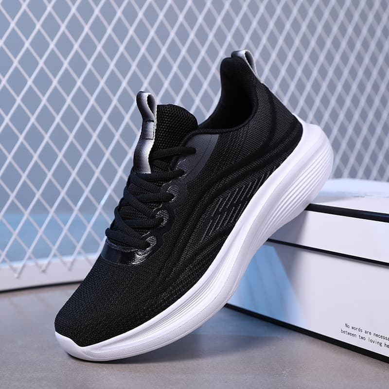 Tênis esportivos femininos, novo estilo, tênis de corrida com absorção de impacto, sola macia, malha respirável, tênis c