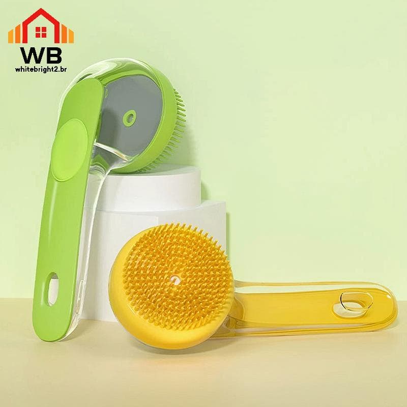 Wbg Escova De Banho Para Animais De Estimação 2025 Nova 2 Em 1 Cães Com Dispensador De Shampoo Embutido Lavagem Gatos Ma