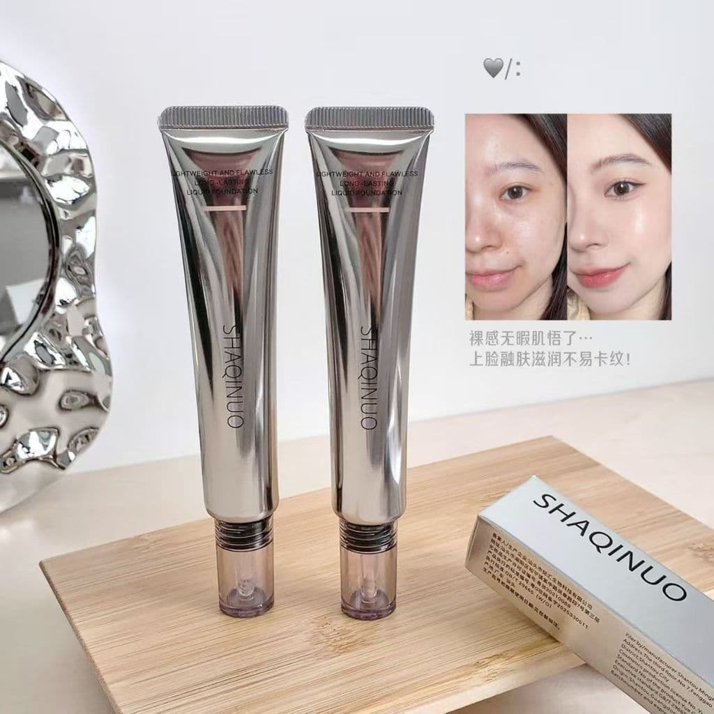 Limpar maquiagem Base iluminadora uniforme!Creme impecável base líquida hidratante corretivo Natural brilho Nude sensaçã