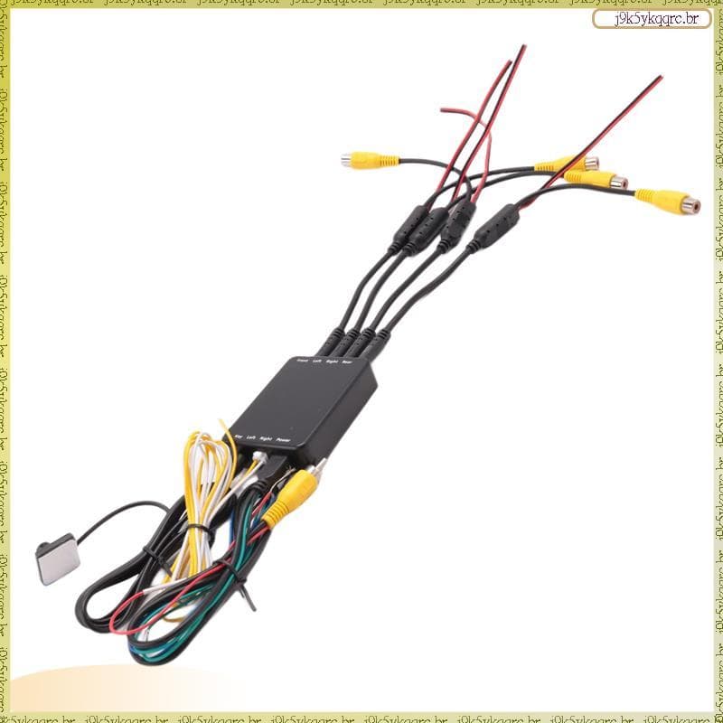 [Elqn] Sistema De Interruptor De Câmeras De 4 Vias 360 View Caixa De Controle De Câmera De Carro Para Frontal Traseira B