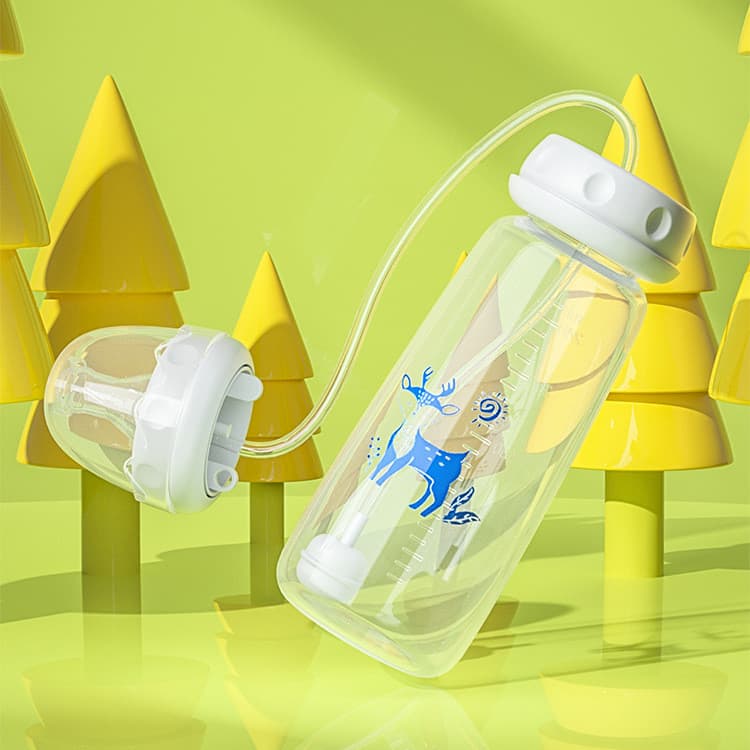 Infantil mãos-livres calibre padrão 240ml mamadeira bebê mãos livres mamadeira pp mamadeira