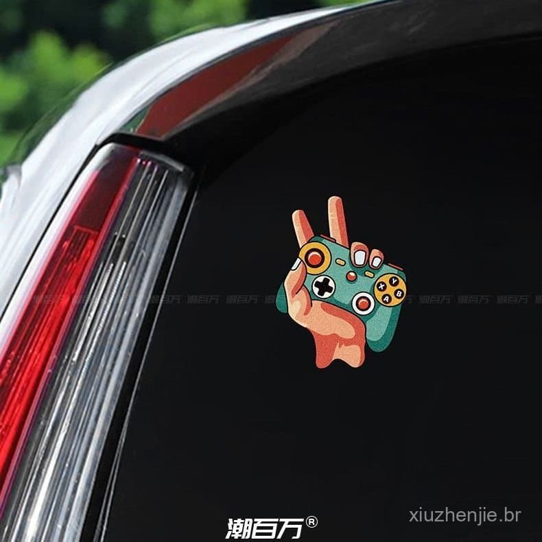 Novo adesivo criativo e divertido para controle de videogame Xiaobawang, decoração refletiva para carros, motos e veícul