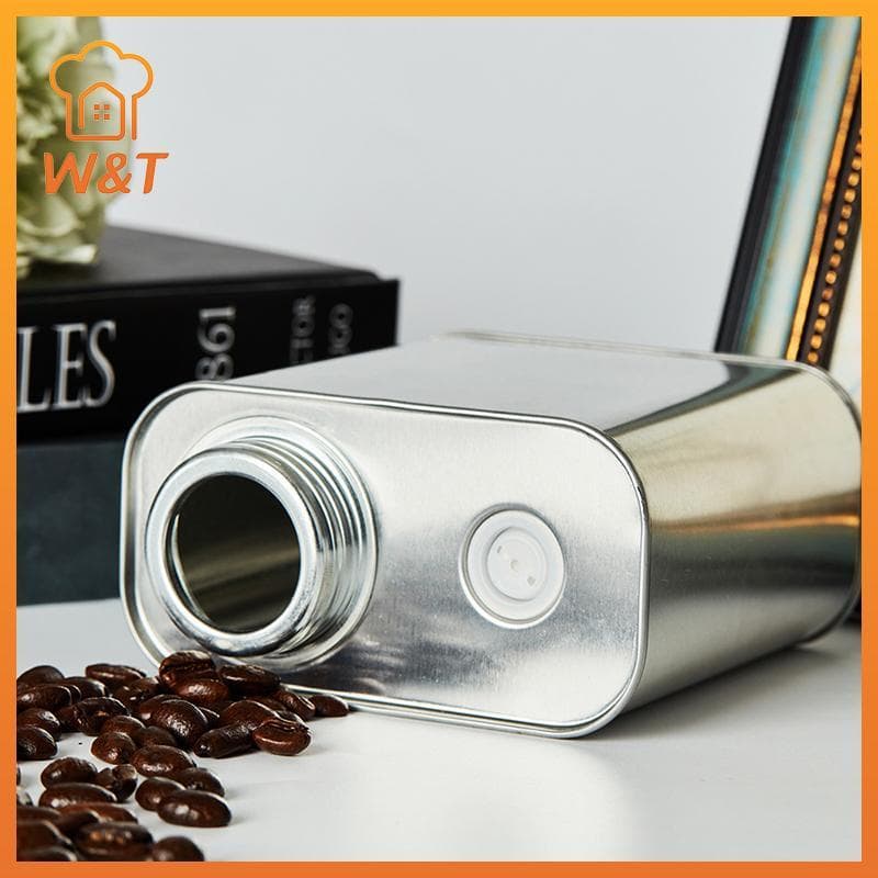 [W & T] Tanque De Armazenamento De Grãos De Café Em Folha De Flandres Selado Pó Válvula Unidirecional Feijão Portátil De