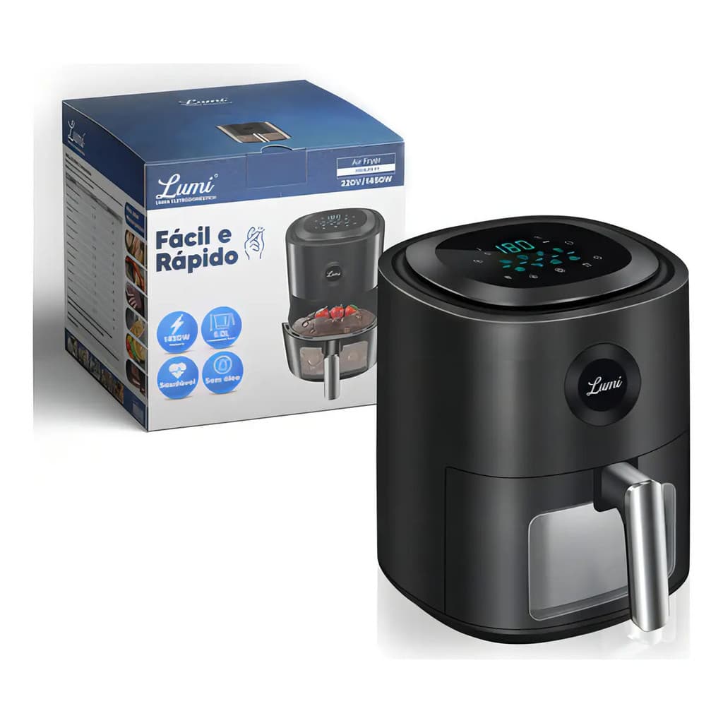 Fritadeira Sem Oleo Air Fryer Digital 5 Litros 1450w 220v