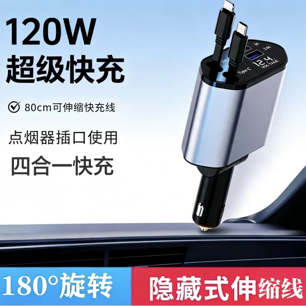 Carregador de carro carga rápida 2026 carregador de carro isqueiro Plug adequado para Huawei Apple ROHS certificação * F
