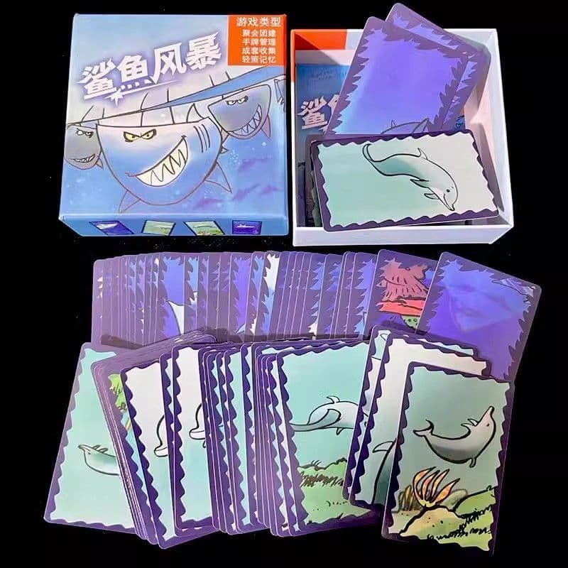 Novo estilo de jogo de tabuleiro Shark Storm|Pessoas feliz grupo construir família pai-filho festa jogo de cartas alarme