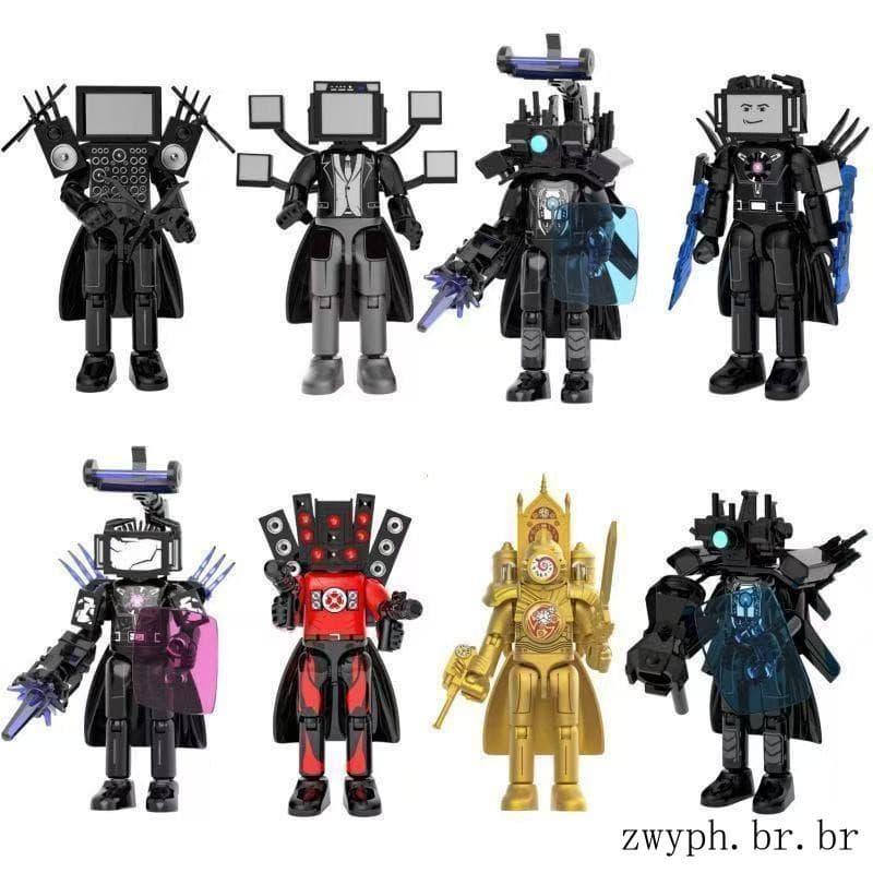 10cm skibidi toilet Titan figure anime blocos de montar modelo compatível lego infantil brinquedos educativos Conjunt